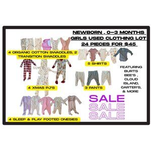 Newborn, 0-3 Months Assorted Clothing Lot Baby Girl